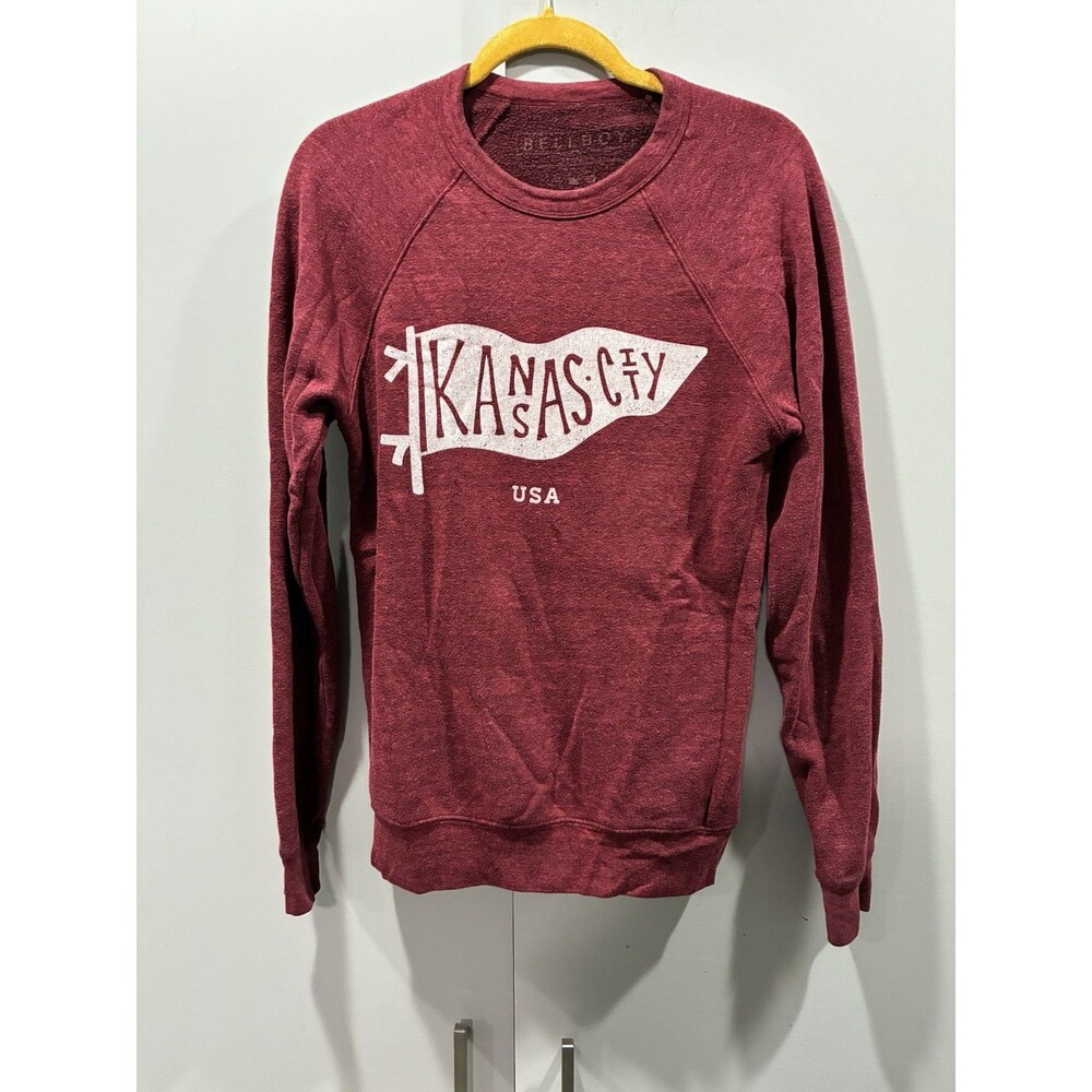 Bellboy Kansas City Crewneck Sweatshirt Small Maroon KC USA
